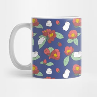 Albino Guinea Pigs and Japanese Camellias Pattern Mug